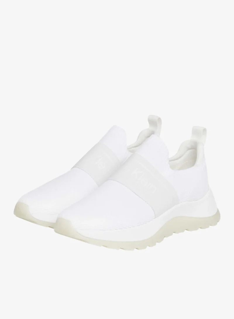 Calvin Klein White Mesh Slip-On Chunky Runner Sock Trainers for Women | Best Price UAE